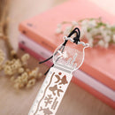4 Pcs Creative Ultra-thin Hollow Metal Fairy Tale World Ruler Bookmark 14*2.5cm