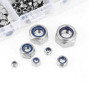 165Pcs/Set M3 M4 M5 M6 M8 M10 M12 Stainless Steel Nylon Insert Hex Lock Nut Kit