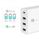 48W 4 Multi Port PD Quick Fast Charge QC 3.0 USB Type C Hub Wall Charger Adapter