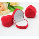 3 Pcs Luxury Pretty Velvet Heart-Shaped Ring Show Display Box Storage Case Gift