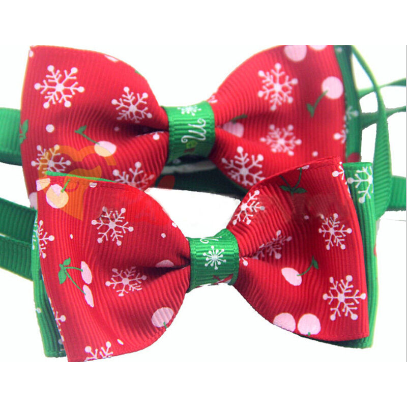 Top Polyester Pet Puppy Dog Bow Tie Necktie Bowknot Adjustable Collars With Bell