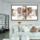 Heart-shaped 5D DIY Full Drill Diamond Painting 5-pictures Combination Kits