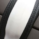 Black Microfiber Leather Car Steering Wheel Cover 38cm Anti-slip Protector