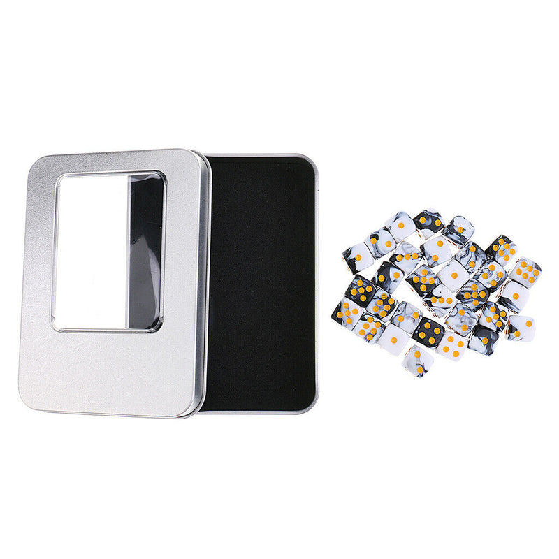 60 Pieces Acrylic Six Sided Spot Dices with Iron Box Set for Dungeons and