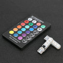 2pcs T10 Bulbs 6 SMD5050 RGB LED Remote Control Strobe Flash Auto Interior Light
