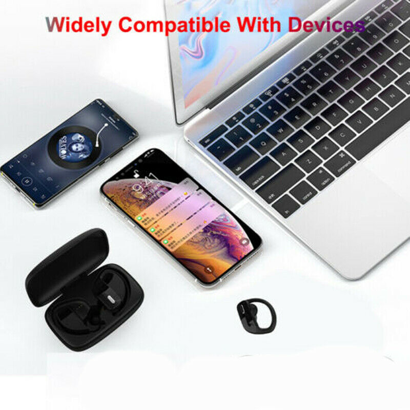 Wireless Headset 5.0 Wireless Earphones Earbuds Headphones Stereo Ear Hook bs