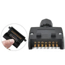 12V Trailer Socket Plug 7 Pin Flat Male+7 Pin Plug Flat Female For Rv Truck Q8B2
