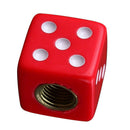 4pcs Red Dice Car Wheel Tire Air Valve Stem Caps Rims Cover Decor Accessories