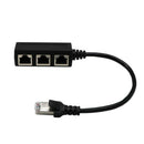 Rj45 Ethernet Extension Adapter Male to 3x Female Splitter & Cat 6 Cable