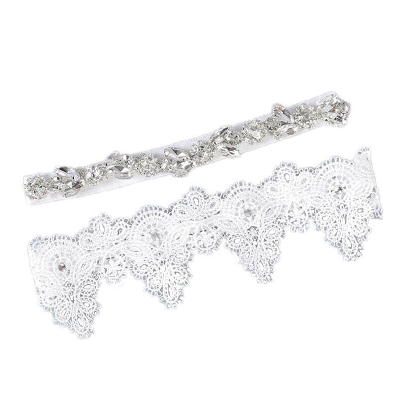 Women Rhinestone Lace Leg Wedding Garter Thigh Ring Belt Bridal Accessories P Gw