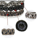 3pcs/Pack Women Beaded Elastic Headband Rhinestone Hair band Handmand Wedding