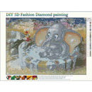 5D DIY Full Drill Diamond Painting Shower Elephant Cross Stitch Embroidery