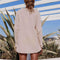 Long Sleeve Blouse Women Turn Down Collar Plain Cardigan Tops (Khaki XL)