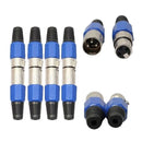 1 Pair XLR 3-Pin Blue Microphone Male/Female Connector Metal Housing Fad  OZ