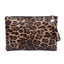 Leopard Print Wristlet Clutch Women Wallet Leather Coin Purse (Light Brown) SN9F