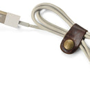 2Pcs Handy Leather Headphone Earphone Cable Tie Cord Wrap Organizer Winder