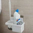 Wall Mounted Toilet Brush Holder Set Bathroom Cleaning Kit w/ Storage Ra XXI