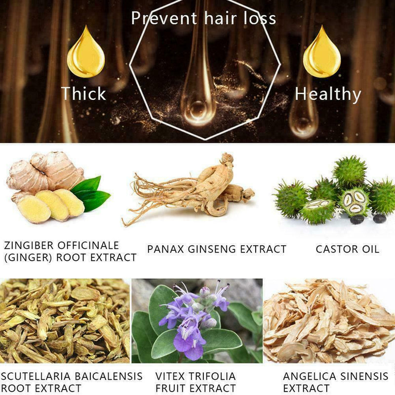 30ML Natural Hair Growth Spray Fast Thick For Men Hair Women Oil Treament Q5Y7