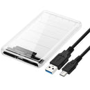 2.5 inch Portable Clear Mobile Hard Disk Case Type-C to SATA HDD SSD Enclosure