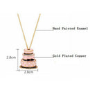 Lovers Cake Pendant Long Chain Choker Necklace Fashion Jewelry Gifts for Wo