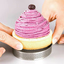 5 Pack Stainless Steel Tart Ring, Heat-Resistant Perforated Cake Mousse Ris K4J3