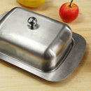 Butter Dish Box Container Cheese Server Storage Keeper Tray Stainless Lid S M2K8