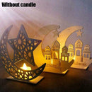 Ramadan Eid Mubarak Wooden Ornament Muslim Islam Mosque Decoration Hanging V1D4
