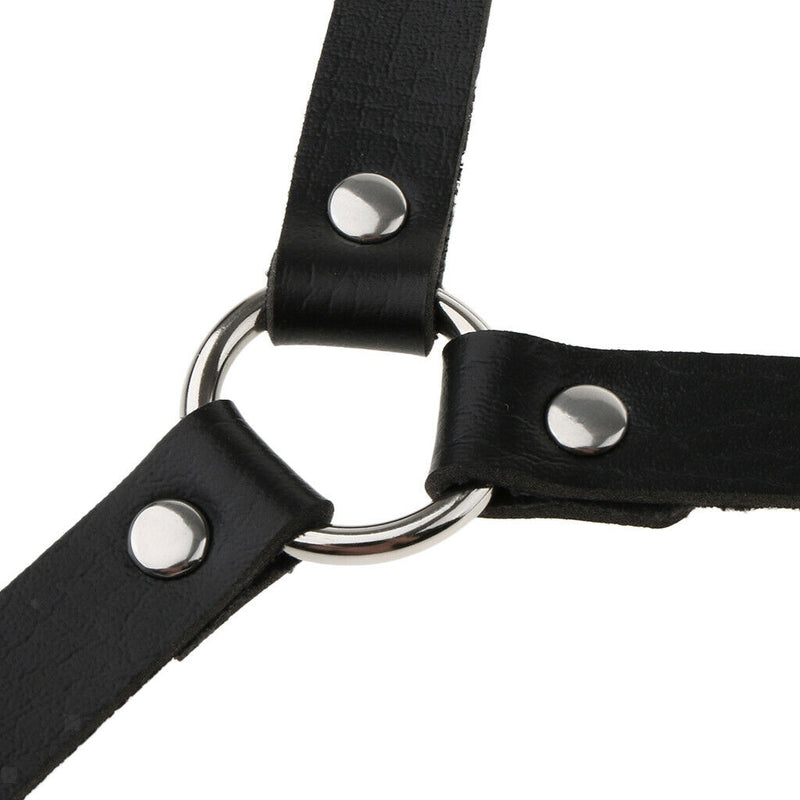 Y-back Adjustable Leather Suspenders Mens Braces