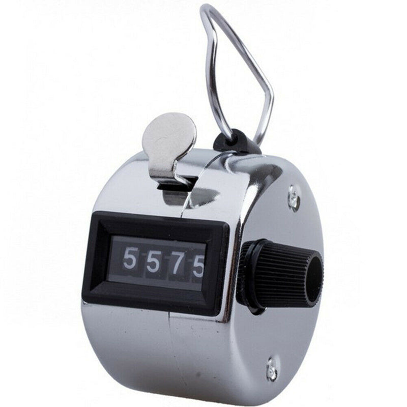 Portable Handheld 4 Digit Manual Counting Metal Counter Answer Counter New