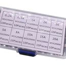 100PCS 5x20mm Quick Blow Glass Tubes Fuse Assorted Kit Fast-blow 0.1A-20A