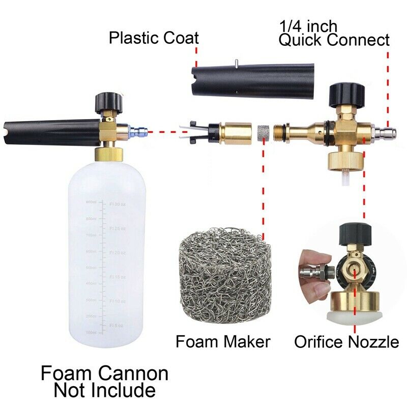 Foam Cannon Orifice Nozzle Tips And Foam Maker, Universal 1.1 Mm Thread Noz