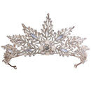 Baroque Leaves Wedding Crown For Women Queen Princess Crystal Bridal Tiaras