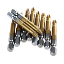 10x Anti Slip Electric Screwdriver Bits Single Side Magnetic Hex Shank PH2  O2E6