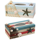 Wood Tissue Box Cover Shell Fishnet Beach Pumping Tray Tissue Holders (Star