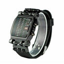 Luxury Men's Stainless Steel Watch LED Sports Date Wristwatch Digi Bracelet W7H2