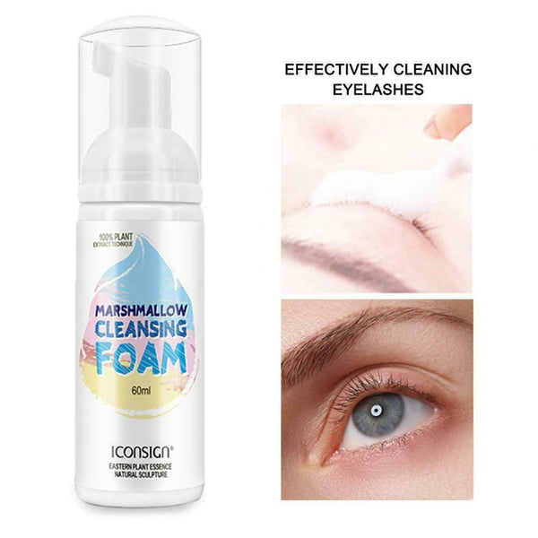 60ML False Eyelash Removal Remover Foam Foam Cleaning Makeup Quick Cleaner Puff