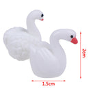 2PCs DIY Aquarium White Swan Figures Decor Fish Tank Ornaments Garden Statu Gw