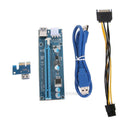PCI-E 1x to16x Mining Machine Extender Riser Adapter with 15Pin-6Pin Cable Board