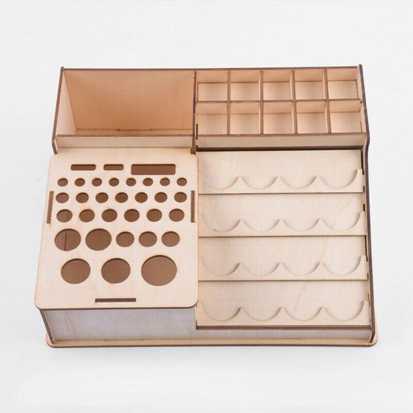 Wooden Paints Bottles Rack Modular Stand Storage Rack DIY Art Painting Tool R2U3