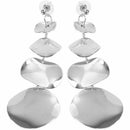 1 Pair Long Alloy Round Piece Glossy Women Fashion Earrings Irregular Geome