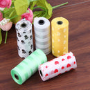 Hot 1Roll/15X Pet Dog Waste Poo Poop Bag Printing Degradable Clean-up Dispens ES