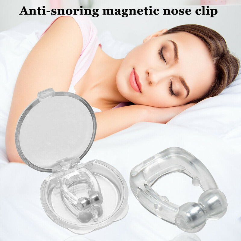 Silicone Magnetic Anti Snore Stop Snoring Nose Clip Sleep Aid w/Case (1pc)