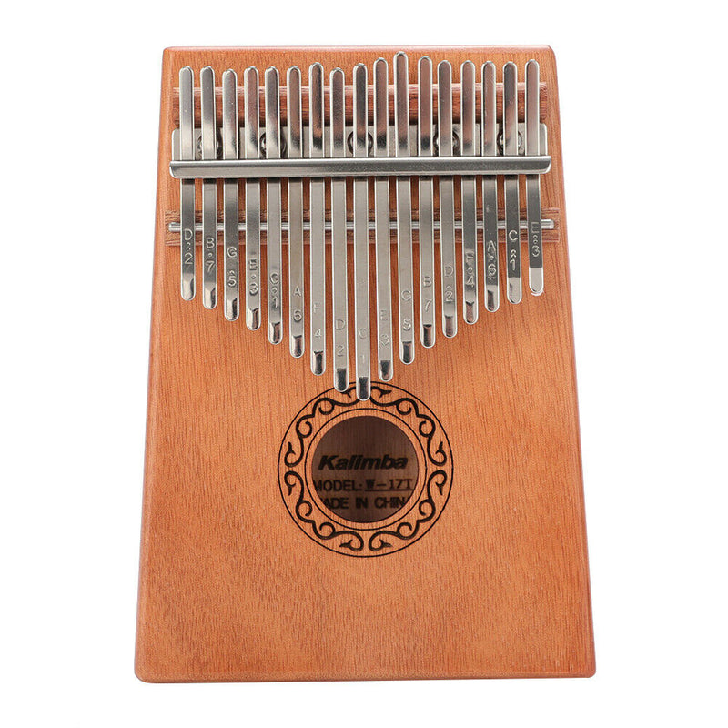 17-Key Thumb Finger Piano African Sanza Mbira Mahogany Wood Kalimba (Moire)