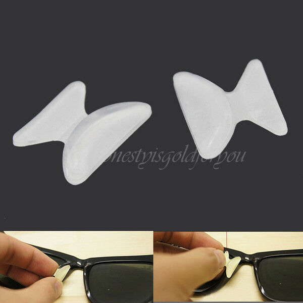 New Clear 5 Pairs Non-slip Silicone Air Chamber Nose Pads For Glasses Eyeglasses