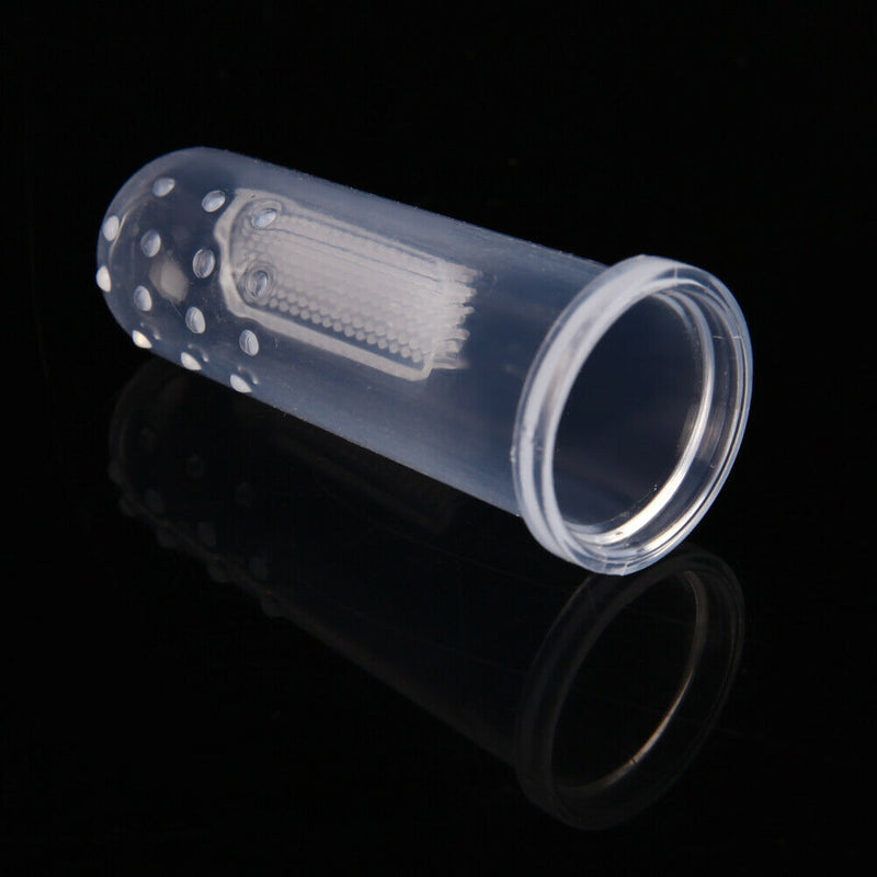 Pet Finger Toothbrush Silicone Dog Tooth Cleaner Cat Teeth Cleaning(Pink)