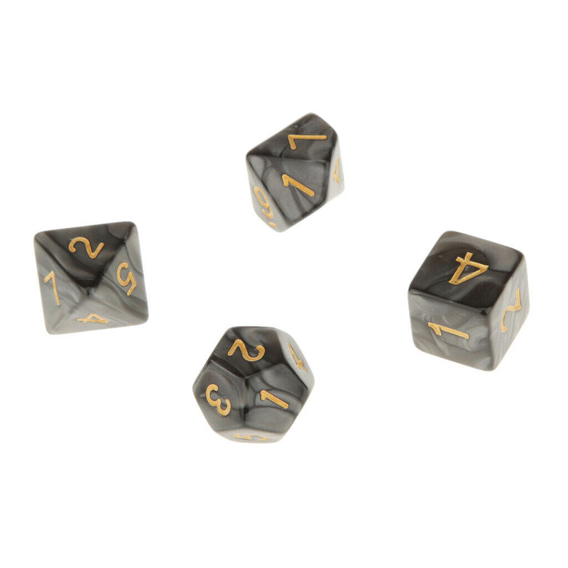 Pack of 14 Opaque Acrylic D20 D12 D10 D8 D6 D4 Dices Die for Dungeons and