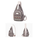 Canvas Chest Bag Unisex Casual Bag Personality Ethnic Style Retro Shoulder