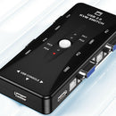 4 Ports in 1 Out KVM Switcher 1080P VGA Splitter Box for Keyboard Mice Monitor