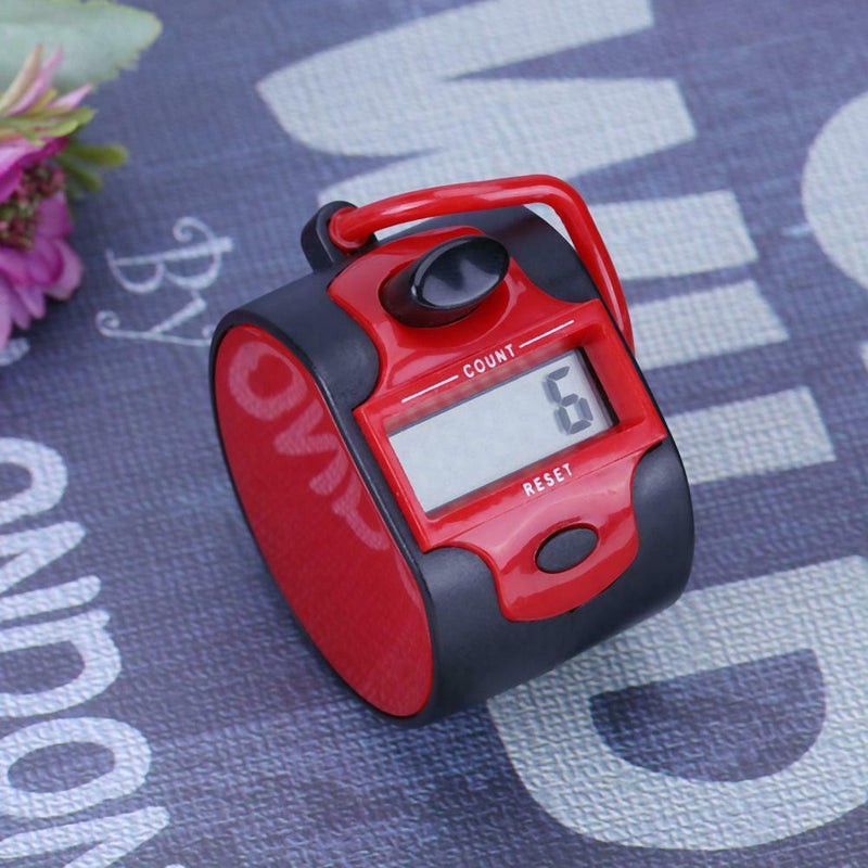 Tally Counter Clicker 5 Digit Number Handheld Manual Digital Counter Red
