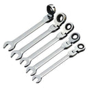5Pcs/Set Flexible Head Ratcheting Wrench Set Hand Tools Ratchet Handle Wren